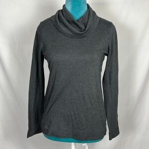 LL Bean Signature Supima Cotton Cowl Neck Top (XS Regular) gray